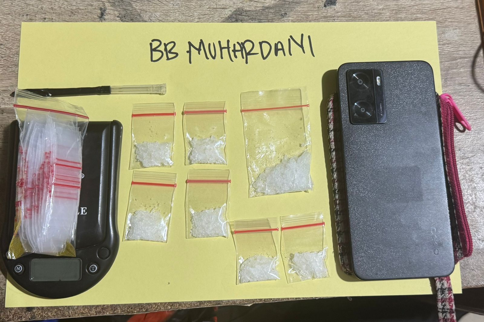 Barang Bukti Terduga Pelaku Penyalahgunaan Narkotika